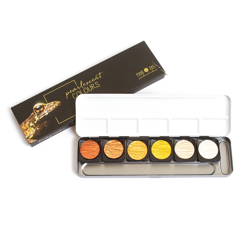 Finetec, Mica, Watercolor, Pearlescent Golds, 6-Color